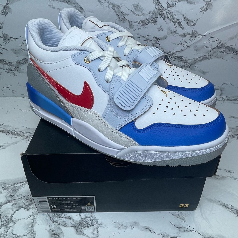 NEW Nike Air Jordan Legacy 312 Low White Game Royal Red Mens Size's FN8902-161 - Picture 6 of 8